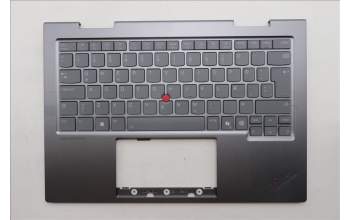 Lenovo 5M11R38950 C-Cover with keyboard, Icelandic, Luna Grey, FingerPrint Reader, WLAN, UK