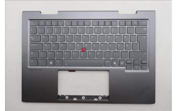 Lenovo 5M11R38974 C-Cover with keyboard, Swedish/Finnish, Luna Grey, FingerPrint Reader, WLAN, UK