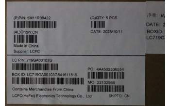 Lenovo 5M11R39422 C-Cover with keyboard, French, Luna Grey, FingerPrint Reader, WWAN, US