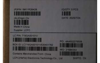 Lenovo 5M11R39428 C-Cover with keyboard, Greek, Luna Grey, FingerPrint Reader, WWAN, US