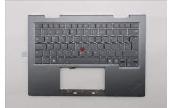 Lenovo 5M11R39473 C-Cover with keyboard, UK English, Luna Grey, FingerPrint Reader, WWAN, UK