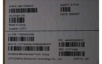 Lenovo 5M11R39473 C-Cover with keyboard, UK English, Luna Grey, FingerPrint Reader, WWAN, UK