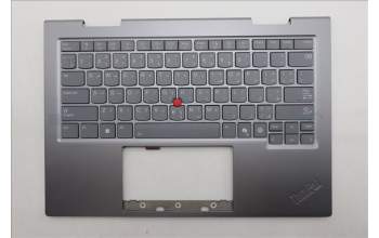Lenovo 5M11R39479 C-Cover with keyboard, Arabic, Luna Grey, FingerPrint Reader, WWAN, US