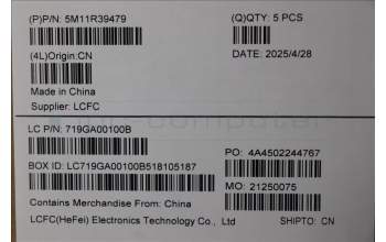 Lenovo 5M11R39479 C-Cover with keyboard, Arabic, Luna Grey, FingerPrint Reader, WWAN, US