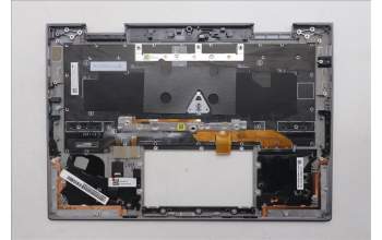 Lenovo 5M11R39498 C-Cover with keyboard, US English Euro, Luna Grey, FingerPrint Reader, WWAN, US
