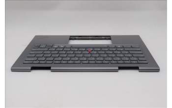 Lenovo 5M11R39498 C-Cover with keyboard, US English Euro, Luna Grey, FingerPrint Reader, WWAN, US