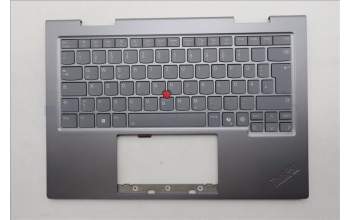 Lenovo 5M11R39504 C-Cover with keyboard, German, Luna Grey, FingerPrint Reader, WWAN, UK