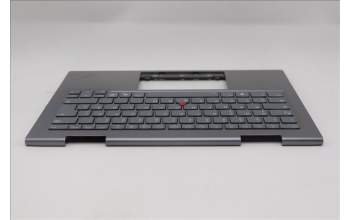 Lenovo 5M11R39504 C-Cover with keyboard, German, Luna Grey, FingerPrint Reader, WWAN, UK