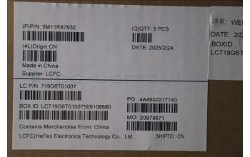 Lenovo 5M11R87932 C-Cover with keyboard, Danish, Black/Grey, FingerPrint Reader, WLAN, UK