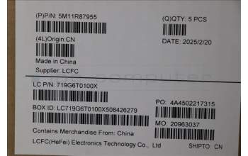 Lenovo 5M11R87955 C-Cover with keyboard, Switzerland, Black/Grey, FingerPrint Reader, WLAN, UK