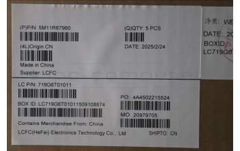 Lenovo 5M11R87960 C-Cover with keyboard, UK English, Black/Grey, FingerPrint Reader, WLAN, UK