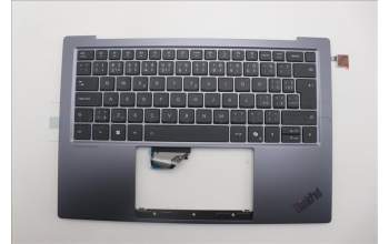 Lenovo 5M11R87967 C-Cover with keyboard, Czech Slovakian, Black/Grey, FingerPrint Reader, WLAN, UK