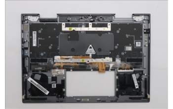 Lenovo 5M11R91405 C-Cover with keyboard, Belgian, Grey, Backlight, FingerPrint Reader, UK