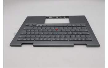 Lenovo 5M11R91405 C-Cover with keyboard, Belgian, Grey, Backlight, FingerPrint Reader, UK