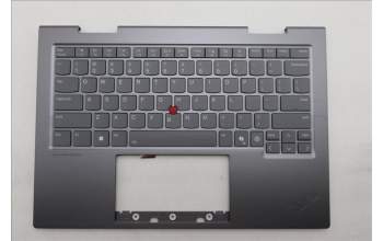 Lenovo 5M11R91417 C-Cover with keyboard, English, Grey, Backlight, FingerPrint Reader, US