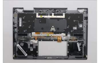 Lenovo 5M11R91421 C-Cover with keyboard, US English Euro, Grey, Backlight, FingerPrint Reader, US