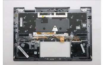 Lenovo 5M11R91447 C-Cover with keyboard, Norwegian, Grey, Backlight, FingerPrint Reader, UK