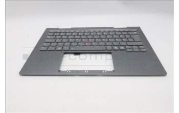 Lenovo 5M11R91447 C-Cover with keyboard, Norwegian, Grey, Backlight, FingerPrint Reader, UK