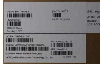 Lenovo 5M11R91453 C-Cover with keyboard, Russian, Grey, Backlight, FingerPrint Reader, US