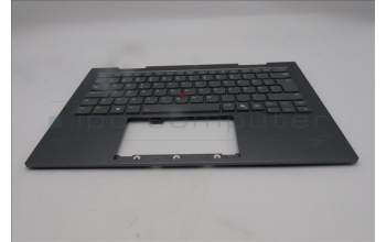 Lenovo 5M11R91459 C-Cover with keyboard, Swedish/Finnish, Grey, Backlight, FingerPrint Reader, UK