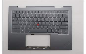 Lenovo 5M11R91477 C-Cover with keyboard, Arabic, Grey, Backlight, FingerPrint Reader, WWAN, US
