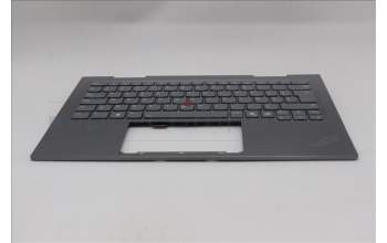 Lenovo 5M11R91479 C-Cover with keyboard, Belgian, Grey, Backlight, FingerPrint Reader, WWAN, UK