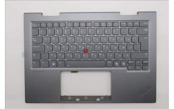 Lenovo 5M11R91483 C-Cover with keyboard, Bulgarian, Grey, Backlight, FingerPrint Reader, WWAN, UK