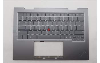 Lenovo 5M11R91491 C-Cover with keyboard, English, Grey, Backlight, FingerPrint Reader, WWAN, US