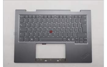 Lenovo 5M11R91497 C-Cover with keyboard, French, Grey, Backlight, FingerPrint Reader, WWAN, US