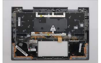 Lenovo 5M11R91501 C-Cover with keyboard, German, Grey, Backlight, FingerPrint Reader, WWAN, UK