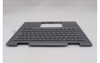 Lenovo 5M11R91510 C-Cover with keyboard, Icelandic, Grey, Backlight, FingerPrint Reader, WWAN, UK