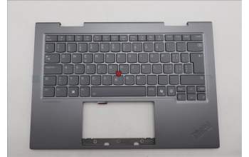 Lenovo 5M11R91535 C-Cover with keyboard, Switzerland, Grey, Backlight, FingerPrint Reader, WWAN, UK