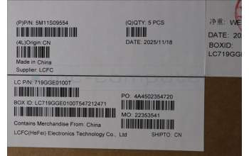 Lenovo 5M11S09554 C-Cover with keyboard, German, Black, Backlight, UK