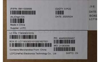 Lenovo 5M11S09585 C-Cover with keyboard, Spanish, Black, Backlight, UK