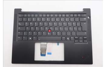 Lenovo 5M11S09774 C-Cover with keyboard, German, Black, Backlight, UK