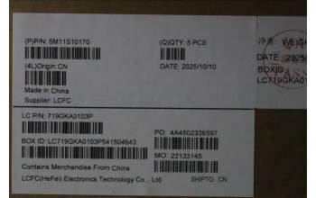 Lenovo 5M11S10170 C-Cover with keyboard, Danish, Black, Backlight, UK