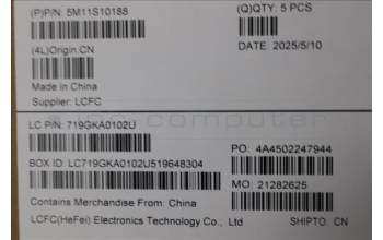 Lenovo 5M11S10188 C-Cover with keyboard, Hebrew, Black, Backlight, US