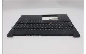 Lenovo 5M11S10360 C-Cover with keyboard, German, Black, Backlight, UK
