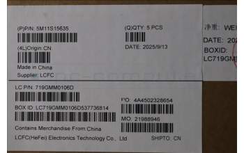 Lenovo 5M11S15635 C-Cover with keyboard, Portuguese, Black, Backlight, UK