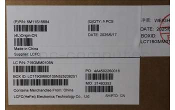 Lenovo 5M11S15684 C-Cover with keyboard, Bulgarian, Black, Backlight, WWAN, UK