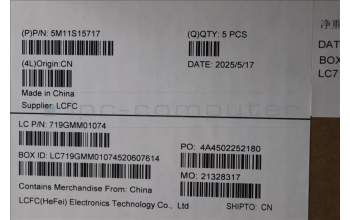 Lenovo 5M11S15717 C-Cover with keyboard, Hebrew, Black, Backlight, WWAN, US