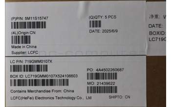 Lenovo 5M11S15747 C-Cover with keyboard, Portuguese, Black, Backlight, WWAN, UK