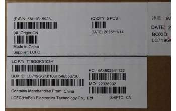 Lenovo 5M11S15923 C-Cover with keyboard, Hungarian, Black, Backlight, UK