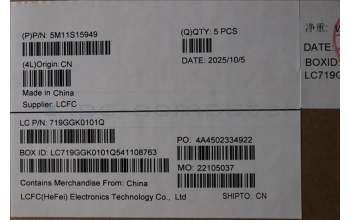 Lenovo 5M11S15949 C-Cover with keyboard, Nordic, Black, Backlight, UK