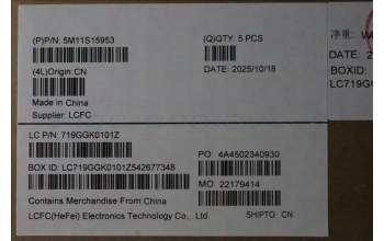 Lenovo 5M11S15953 C-Cover with keyboard, Portuguese, Black, Backlight, UK