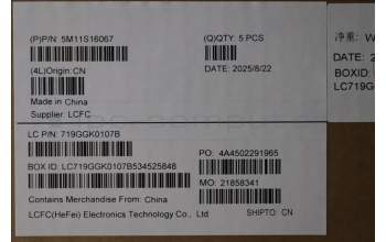 Lenovo 5M11S16067 C-Cover with keyboard, Hebrew, Black, Backlight, WWAN, US