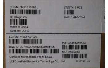 Lenovo 5M11S16193 C-Cover with keyboard, US English Euro, Black, Backlight, US