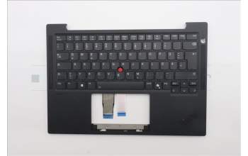 Lenovo 5M11S16205 C-Cover with keyboard, German, Black, Backlight, UK