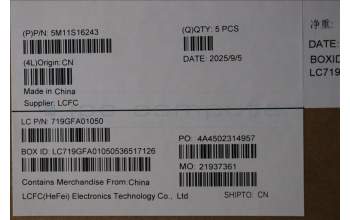 Lenovo 5M11S16243 C-Cover with keyboard, Norwegian, Black, Backlight, UK