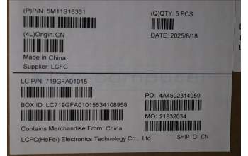 Lenovo 5M11S16331 C-Cover with keyboard, Danish, Black, Backlight, WWAN, UK